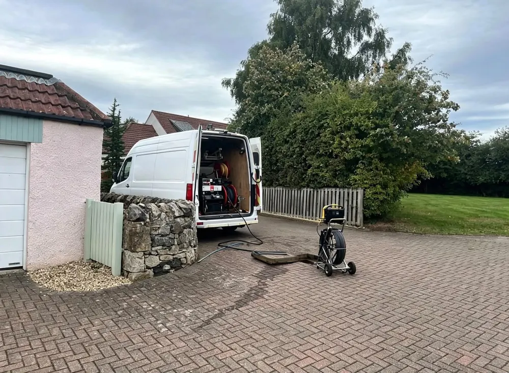 CB Drainage van and CCTV survey equipment on site
