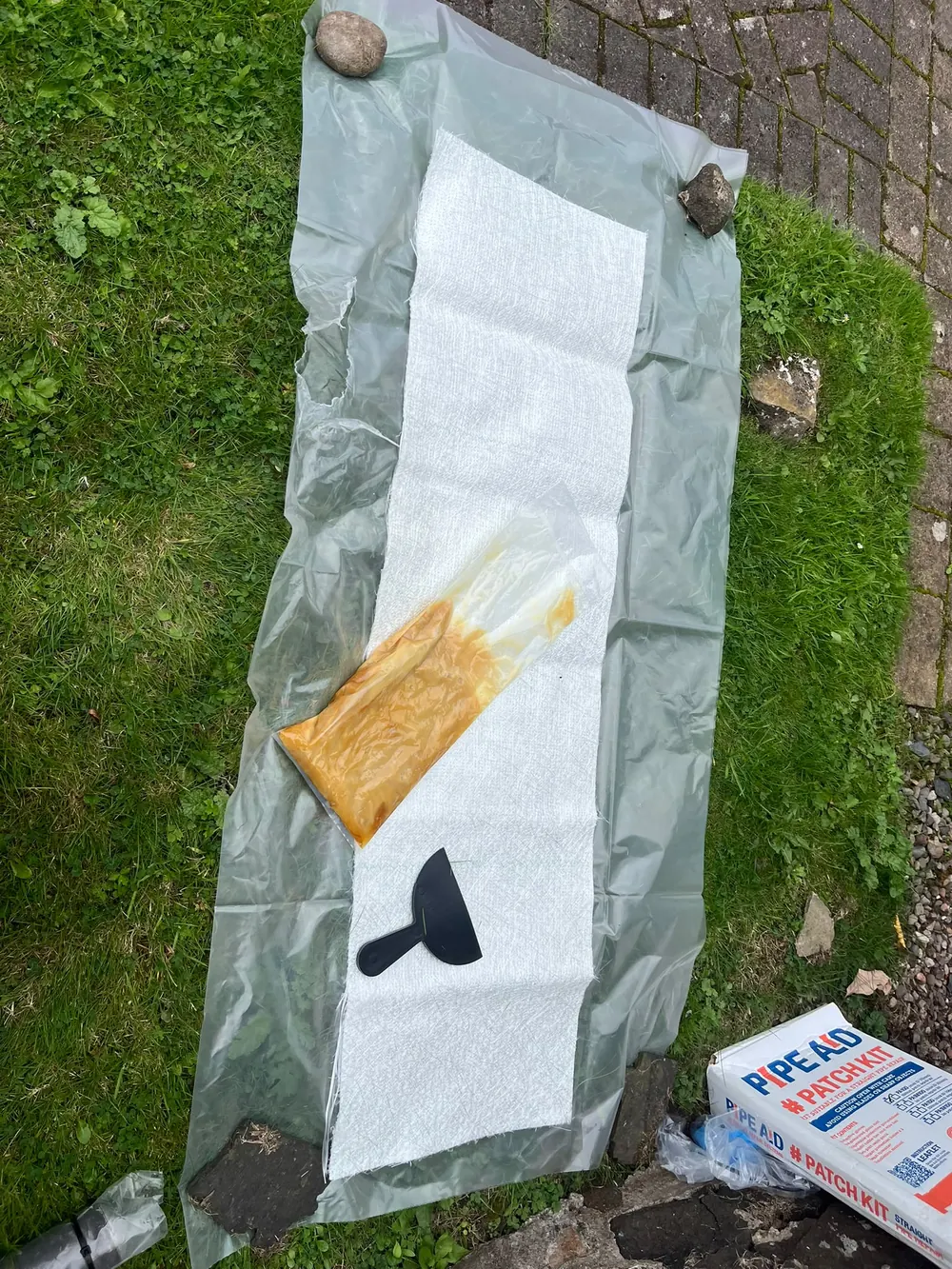 Materials prepared for a pipe lining repair