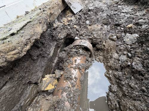 TikTok video cover showing drainage excavation